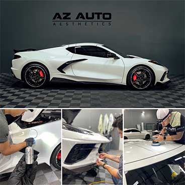 Car Detailing On White 2020 Chevrolet Corvette C8 At AZ Auto Aesthetics