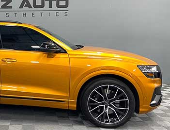 Powder Coat On Yellow Audi Q8 Wheels And Rims