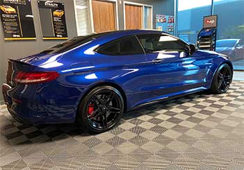 Blue 2017 Mercedes-Benz AMG C63 At Our Auto Detailing Facility In Arizona