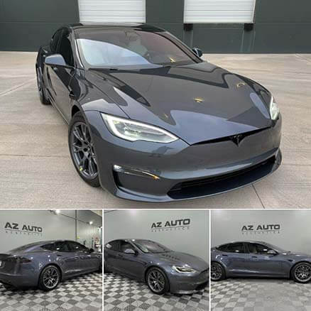 Dark Gray Tesla Model S At AZ Auto Aesthetics