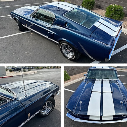 Blue 1967 Ford Mustang At Our Auto Detailing Shop In Arizona