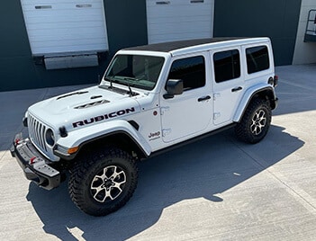 White 2021 Jeep Wrangler Rubicon With Wheels And Rims Powder Coatings