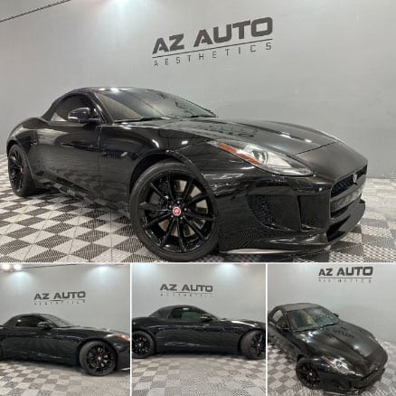 Black 2016 Jaguar F-TYPE With Clear Coat Paint Protection And Wheel Powder Coating