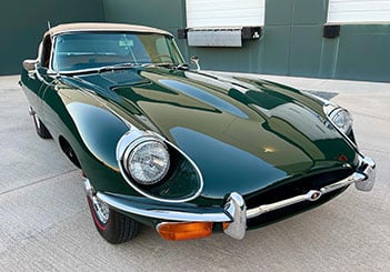 Classic Dark Green Jaguar E-Type With Custom Auto Detailing Services In Arizona