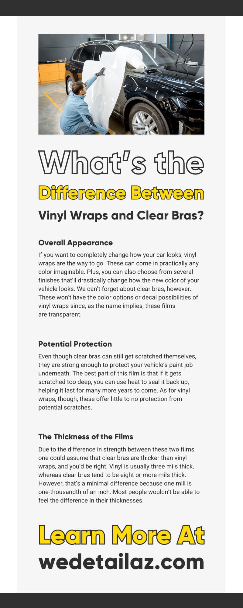 What’s the Difference Between Vinyl Wraps and Clear Bras?