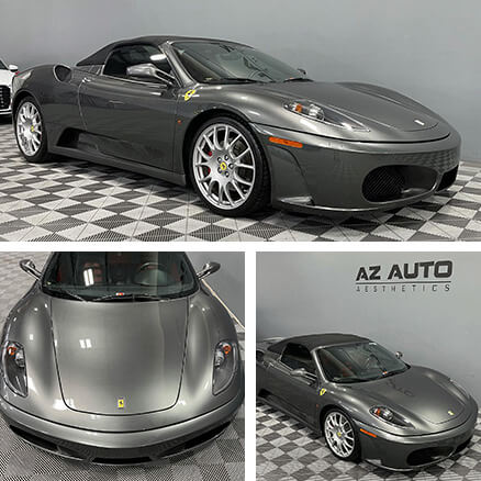 Silver Ferrari F430 With Ceramic Coating And Window Tinting