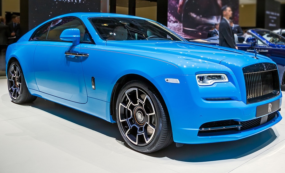 5-Star Rated Car Detailing On A Light Blue Rolls-Royce Wraith