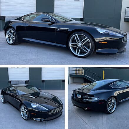 Black Aston Martin DB9 With Paint Correction And Window Tinting