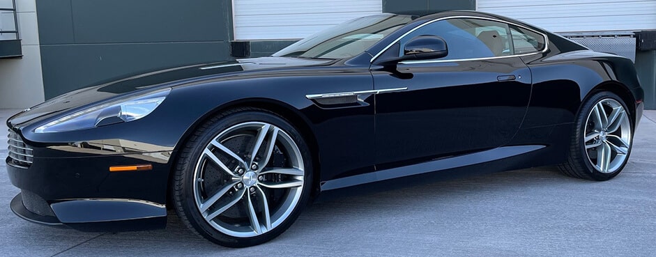 Premier Custom Car Detailing Services On Black Aston Martin Virage