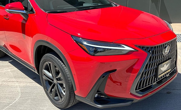 Red Lexus NX 350 SUV at Our Large Facility for Luxury Car Detailing