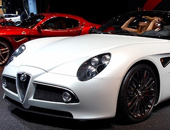 White Alfa Romeo 8C Competizione Spider with Ceramic Coating and Clear Bra/PPF