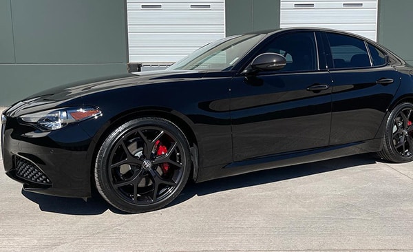 Black 2020 Alfa Romeo Giulia with Tinting and Clear Bra Application in AZ