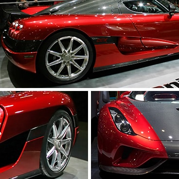 Red Koenigsegg model with handwash, ceramic coating and polishing