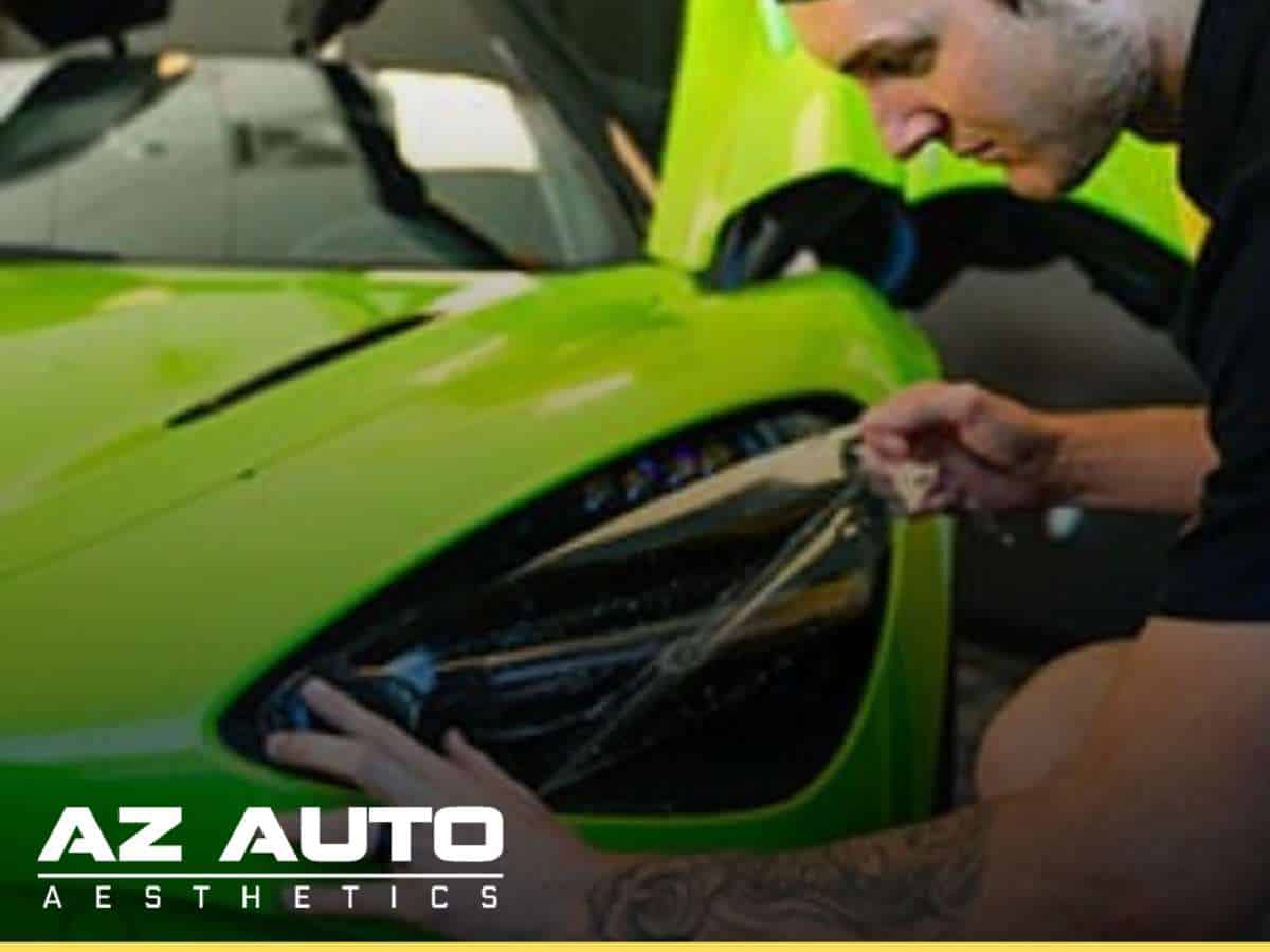 Applying Paint Protection Film to a car to protect its exterior