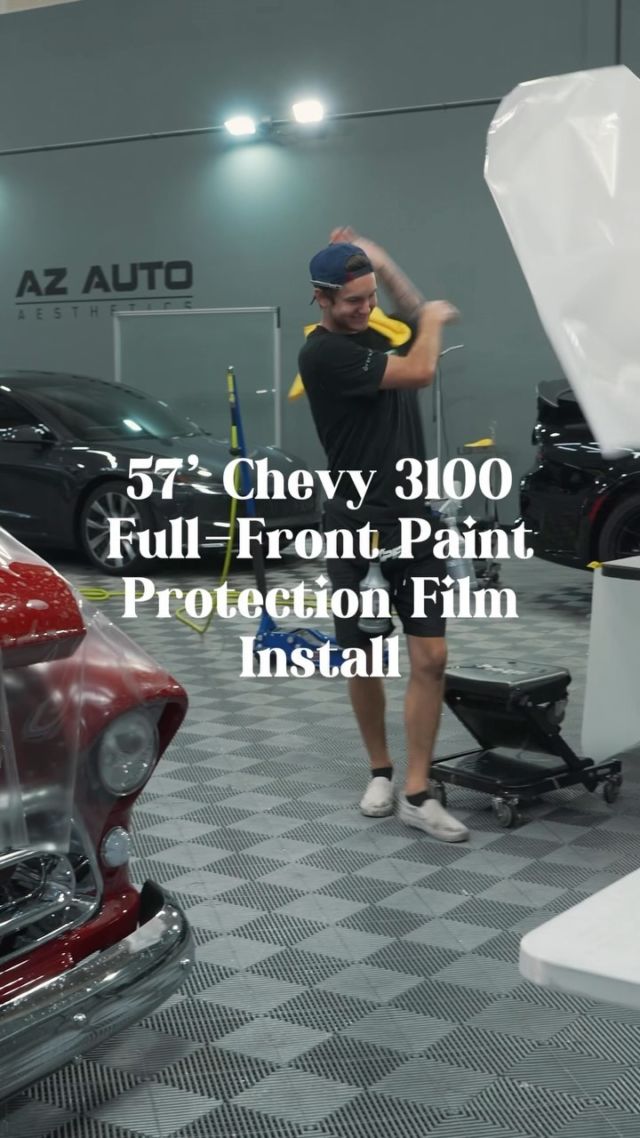 The boys stayed up past their bedtime to finish this one! 

This 1957 Chevy 3100 is now protected by @xpel Ultimate Plus Paint Protection Film. Typically we have Pre-Cut Designs to lay the film on newer vehicles, however there wasn’t a precut design for this Chevy, so our team Bulk Laid this Full-Front to ensure Perfect Fitment! 

Looking to Protect your Vehicle?

📞📲Call or DM our team to set up your Paint Protection Film Appointment!📞📲

#classic #classiccars #chevytrucks #chevy3100 #barretjackson #xpel #xpelppf #xpelultimate #paintprotectionfilm #paintprotection #arizona #arizonacars #arizonacarscene
