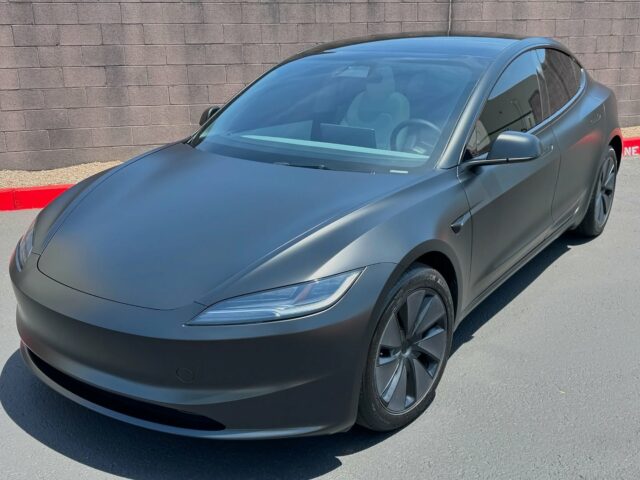 🥷 Stealth Wrap Ceramic Drip 💧 

This @teslamotors Model 3 underwent our Full Coverage option of @xpel Ultimate Plus “stealth” .8mm Paint Protection Film. This Film coverage protects against Rock-Chips and Scratches where it’s needed most. 

Our team then sealed this Model 3 up with a Hydrophobic Ceramic Top-Coat granting extra protection against UV-Rays, Dirt, and other Hazardous Elements! 

Looking to add similar protection to your vehicle?

Call or DM us today to book your ceramic coating & paint protection film appointment!

Az Auto Aesthetics 
7613 E Ray Rd #114, Mesa, AZ
85212
Open:
M-F 8:30 to 6 pm 
Sat 9 to 2 pm 
https://wedetailaz.com
📞(480) 241-9324

#tesla #model3 #xpelstealth #ceramiccoatings